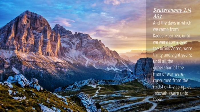 Picture 04 - Deuteronomy 2:14 ASV Desktop Wallpaper - And the days in which we came from Kadesh-barnea, - Desktop Bible Verse Wallpaper