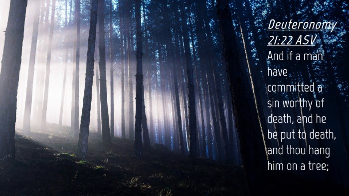 Picture 04 - Deuteronomy 21:22 ASV Desktop Wallpaper - And if a man have committed a sin worthy of - Desktop Bible Verse Wallpaper