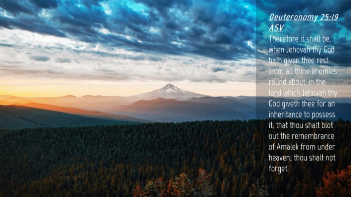 Picture 04 - Deuteronomy 25:19 ASV Desktop Wallpaper - Therefore it shall be, when Jehovah thy God hath - Desktop Bible Verse Wallpaper