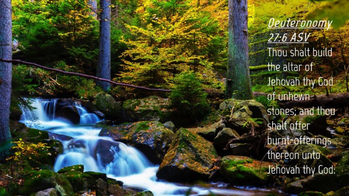 Picture 04 - Deuteronomy 27:6 ASV Desktop Wallpaper - Thou shalt build the altar of Jehovah thy God of - Desktop Bible Verse Wallpaper