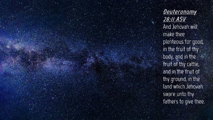 Picture 04 - Deuteronomy 28:11 ASV Desktop Wallpaper - And Jehovah will make thee plenteous for good, in - Desktop Bible Verse Wallpaper
