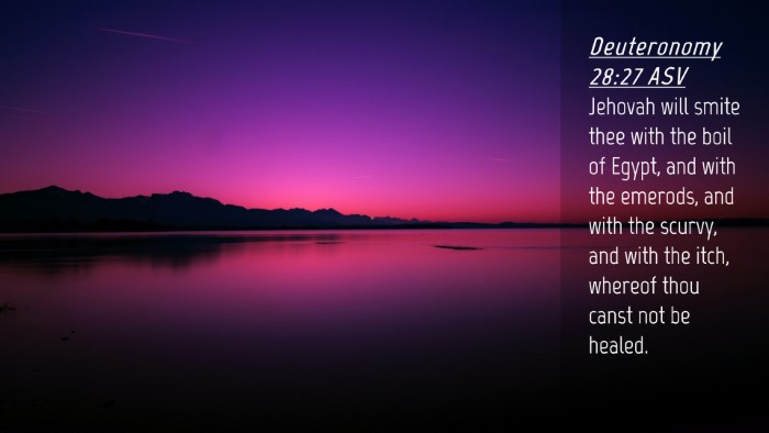 Picture 04 - Deuteronomy 28:27 ASV Desktop Wallpaper - Jehovah will smite thee with the boil of Egypt, - Desktop Bible Verse Wallpaper