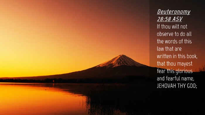 Picture 04 - Deuteronomy 28:58 ASV Desktop Wallpaper - If thou wilt not observe to do all the words of - Desktop Bible Verse Wallpaper