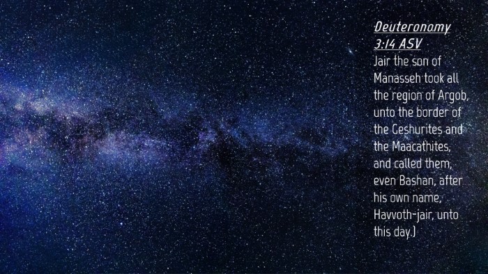 Picture 04 - Deuteronomy 3:14 ASV Desktop Wallpaper - Jair the son of Manasseh took all the region of - Desktop Bible Verse Wallpaper