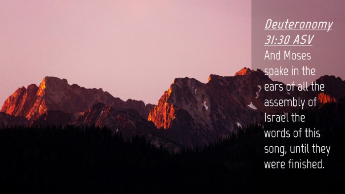 Picture 04 - Deuteronomy 31:30 ASV Desktop Wallpaper - And Moses spake in the ears of all the assembly - Desktop Bible Verse Wallpaper