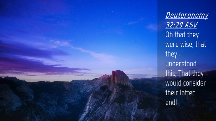 Picture 04 - Deuteronomy 32:29 ASV Desktop Wallpaper - Oh that they were wise, that they understood - Desktop Bible Verse Wallpaper
