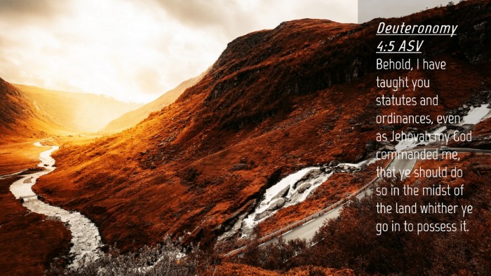 Picture 04 - Deuteronomy 4:5 ASV Desktop Wallpaper - Behold, I have taught you statutes and - Desktop Bible Verse Wallpaper