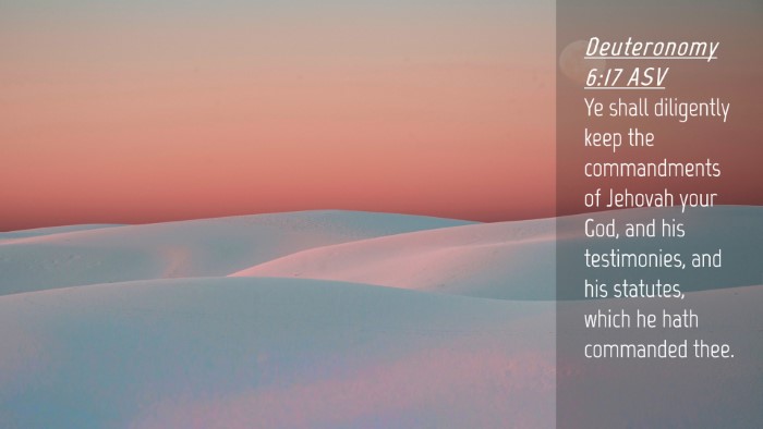 Picture 04 - Deuteronomy 6:17 ASV Desktop Wallpaper - Ye shall diligently keep the commandments of - Desktop Bible Verse Wallpaper