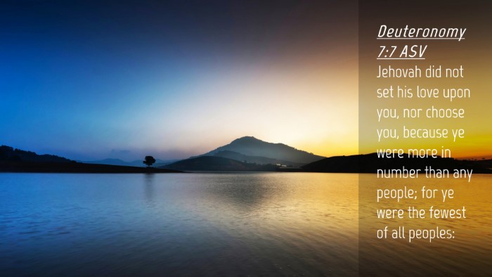 Picture 04 - Deuteronomy 7:7 ASV Desktop Wallpaper - Jehovah did not set his love upon you, nor choose - Desktop Bible Verse Wallpaper
