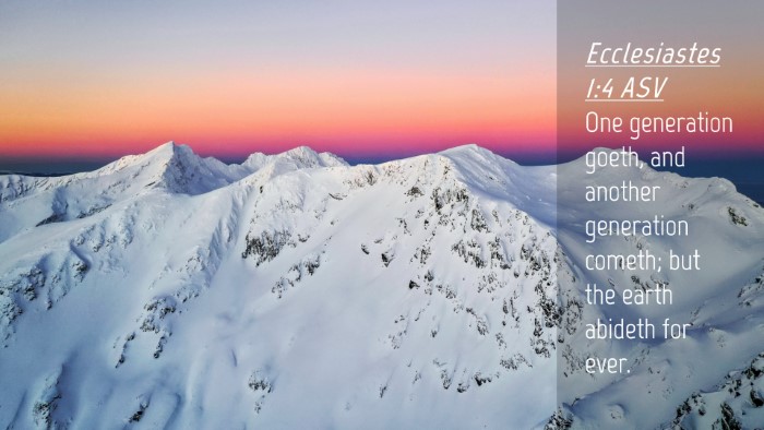 Picture 04 - Ecclesiastes 1:4 ASV Desktop Wallpaper - One generation goeth, and another generation - Desktop Bible Verse Wallpaper