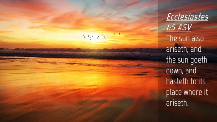 Picture 04 - Ecclesiastes 1:5 ASV Desktop Wallpaper - The sun also ariseth, and the sun goeth down, and - Desktop Bible Verse Wallpaper