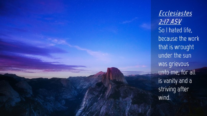 Picture 04 - Ecclesiastes 2:17 ASV Desktop Wallpaper - So I hated life, because the work that is wrought - Desktop Bible Verse Wallpaper