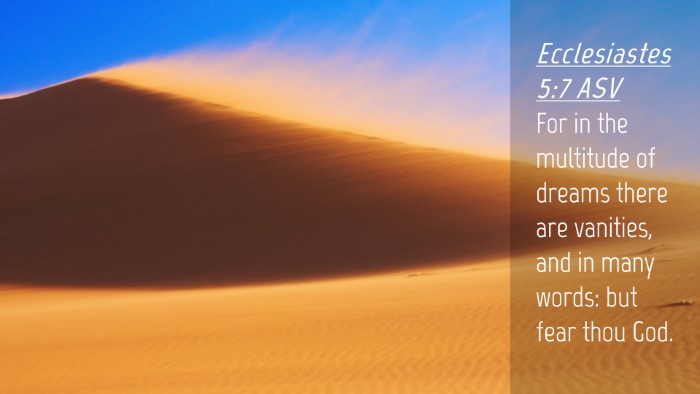 Picture 04 - Ecclesiastes 5:7 ASV Desktop Wallpaper - For in the multitude of dreams there are - Desktop Bible Verse Wallpaper