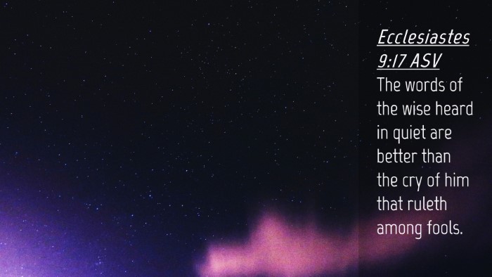 Picture 04 - Ecclesiastes 9:17 ASV Desktop Wallpaper - The words of the wise heard in quiet are better - Desktop Bible Verse Wallpaper