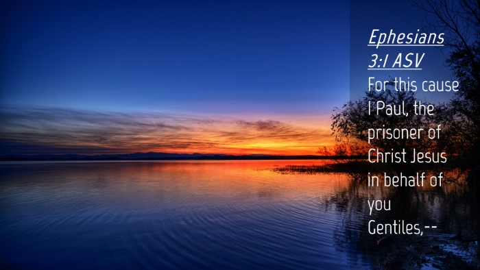 Picture 04 - Ephesians 3:1 ASV Desktop Wallpaper - For this cause I Paul, the prisoner of Christ - Desktop Bible Verse Wallpaper