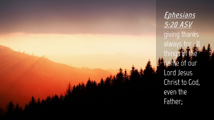 Picture 04 - Ephesians 5:20 ASV Desktop Wallpaper - giving thanks always for all things in the name - Desktop Bible Verse Wallpaper