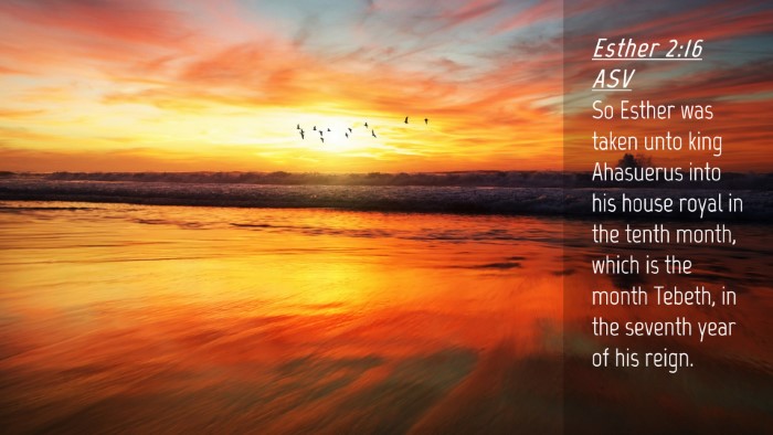 Picture 04 - Esther 2:16 ASV Desktop Wallpaper - So Esther was taken unto king Ahasuerus into his - Desktop Bible Verse Wallpaper
