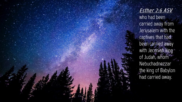 Picture 04 - Esther 2:6 ASV Desktop Wallpaper - who had been carried away from Jerusalem with the - Desktop Bible Verse Wallpaper