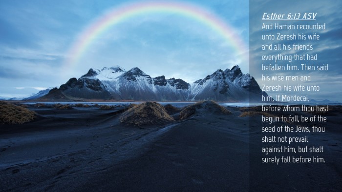 Picture 04 - Esther 6:13 ASV Desktop Wallpaper - And Haman recounted unto Zeresh his wife and all - Desktop Bible Verse Wallpaper