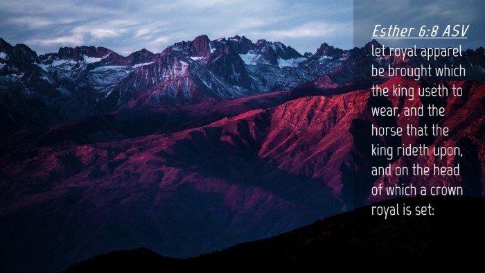 Picture 04 - Esther 6:8 ASV Desktop Wallpaper - let royal apparel be brought which the king useth - Desktop Bible Verse Wallpaper