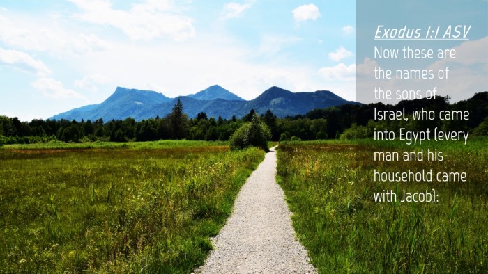Picture 04 - Exodus 1:1 ASV Desktop Wallpaper - Now these are the names of the sons of Israel, - Desktop Bible Verse Wallpaper