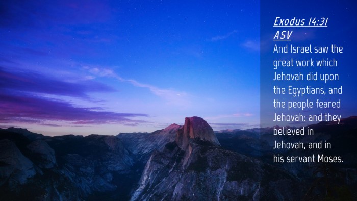 Picture 04 - Exodus 14:31 ASV Desktop Wallpaper - And Israel saw the great work which Jehovah did - Desktop Bible Verse Wallpaper