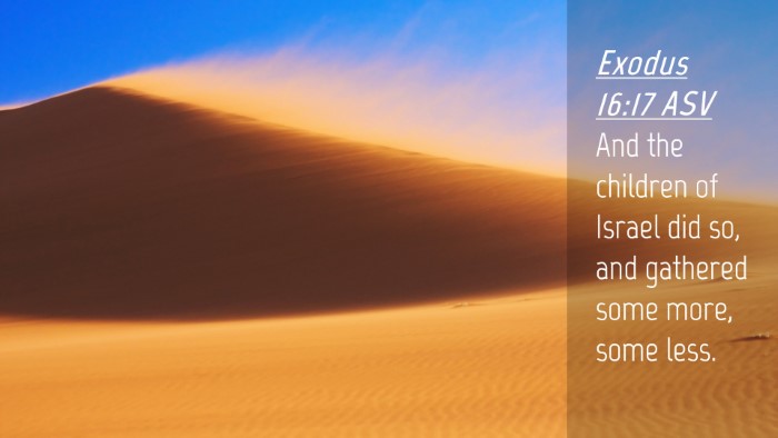Picture 04 - Exodus 16:17 ASV Desktop Wallpaper - And the children of Israel did so, and gathered - Desktop Bible Verse Wallpaper