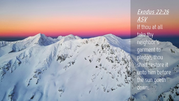 Picture 04 - Exodus 22:26 ASV Desktop Wallpaper - If thou at all take thy neighbor's garment to - Desktop Bible Verse Wallpaper