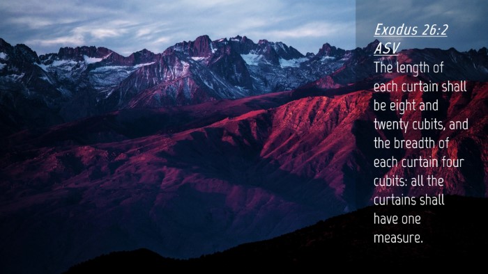 Picture 04 - Exodus 26:2 ASV Desktop Wallpaper - The length of each curtain shall be eight and - Desktop Bible Verse Wallpaper