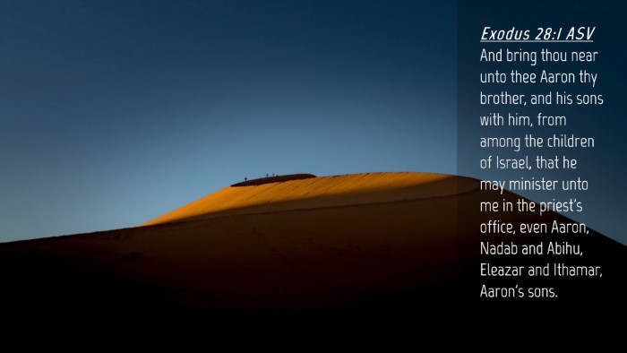 Picture 04 - Exodus 28:1 ASV Desktop Wallpaper - And bring thou near unto thee Aaron thy brother, - Desktop Bible Verse Wallpaper