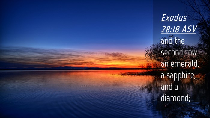 Picture 04 - Exodus 28:18 ASV Desktop Wallpaper - and the second row an emerald, a sapphire, and a - Desktop Bible Verse Wallpaper