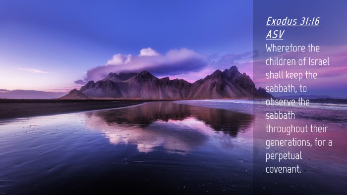 Picture 04 - Exodus 31:16 ASV Desktop Wallpaper - Wherefore the children of Israel shall keep the - Desktop Bible Verse Wallpaper