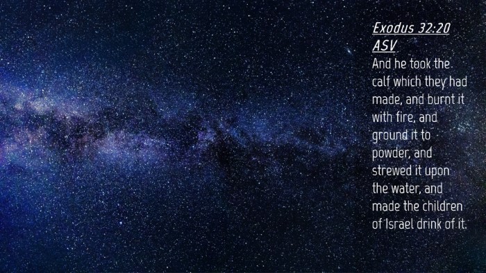 Picture 04 - Exodus 32:20 ASV Desktop Wallpaper - And he took the calf which they had made, and - Desktop Bible Verse Wallpaper