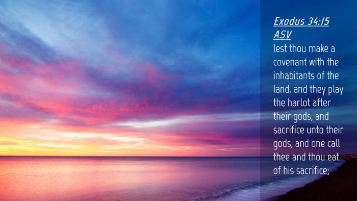 Picture 04 - Exodus 34:15 ASV Desktop Wallpaper - lest thou make a covenant with the inhabitants of - Desktop Bible Verse Wallpaper