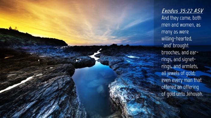 Picture 04 - Exodus 35:22 ASV Desktop Wallpaper - And they came, both men and women, as many as - Desktop Bible Verse Wallpaper