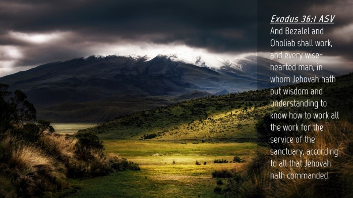 Picture 04 - Exodus 36:1 ASV Desktop Wallpaper - And Bezalel and Oholiab shall work, and every - Desktop Bible Verse Wallpaper