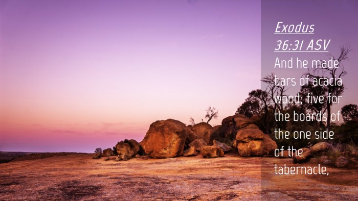 Picture 04 - Exodus 36:31 ASV Desktop Wallpaper - And he made bars of acacia wood; five for the - Desktop Bible Verse Wallpaper
