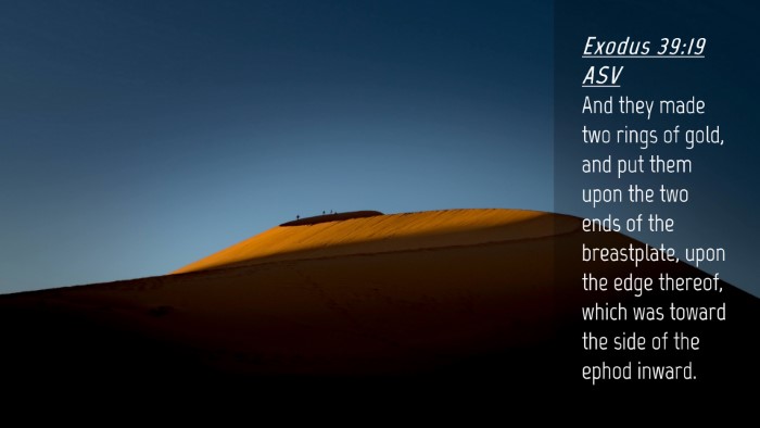 Picture 04 - Exodus 39:19 ASV Desktop Wallpaper - And they made two rings of gold, and put them - Desktop Bible Verse Wallpaper