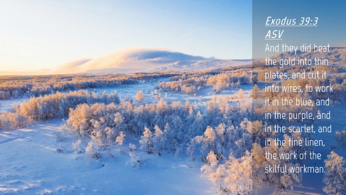 Picture 04 - Exodus 39:3 ASV Desktop Wallpaper - And they did beat the gold into thin plates, and - Desktop Bible Verse Wallpaper