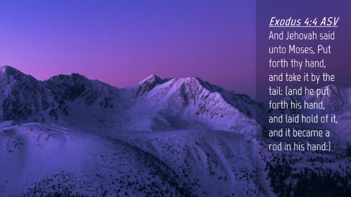 Picture 04 - Exodus 4:4 ASV Desktop Wallpaper - And Jehovah said unto Moses, Put forth thy hand, - Desktop Bible Verse Wallpaper