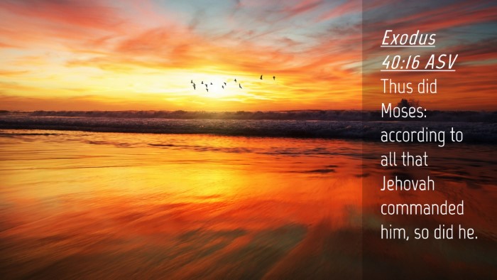 Picture 04 - Exodus 40:16 ASV Desktop Wallpaper - Thus did Moses: according to all that Jehovah - Desktop Bible Verse Wallpaper