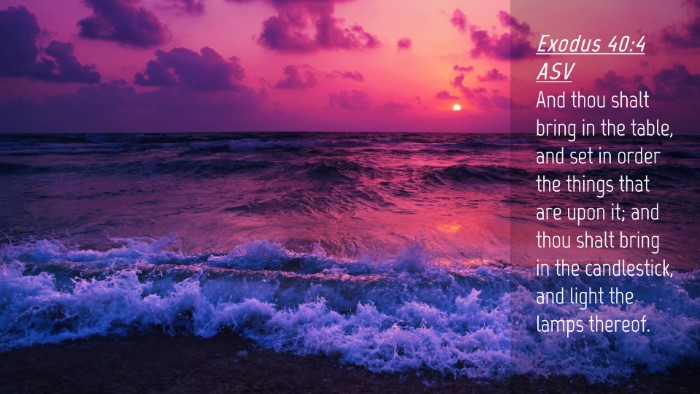 Picture 04 - Exodus 40:4 ASV Desktop Wallpaper - And thou shalt bring in the table, and set in - Desktop Bible Verse Wallpaper