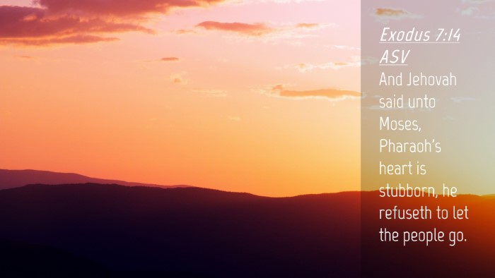 Picture 04 - Exodus 7:14 ASV Desktop Wallpaper - And Jehovah said unto Moses, Pharaoh's heart is - Desktop Bible Verse Wallpaper