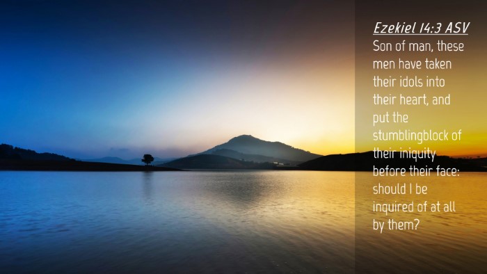 Picture 04 - Ezekiel 14:3 ASV Desktop Wallpaper - Son of man, these men have taken their idols into - Desktop Bible Verse Wallpaper