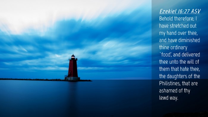Picture 04 - Ezekiel 16:27 ASV Desktop Wallpaper - Behold therefore, I have stretched out my hand - Desktop Bible Verse Wallpaper