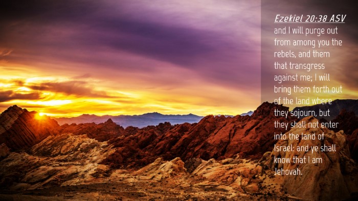 Picture 04 - Ezekiel 20:38 ASV Desktop Wallpaper - and I will purge out from among you the rebels, - Desktop Bible Verse Wallpaper