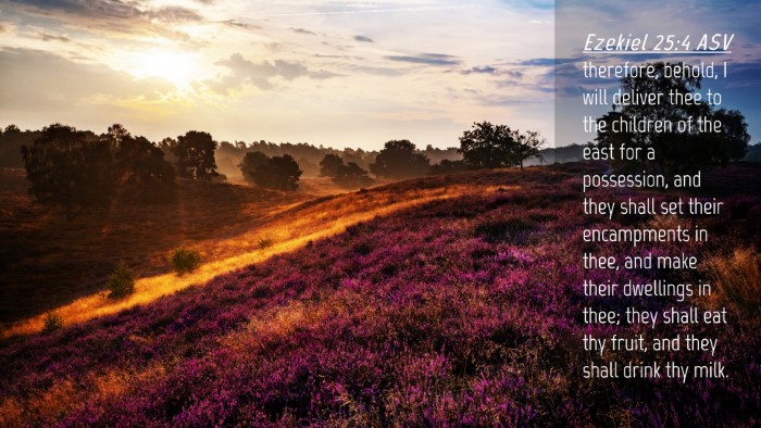 Picture 04 - Ezekiel 25:4 ASV Desktop Wallpaper - therefore, behold, I will deliver thee to the - Desktop Bible Verse Wallpaper