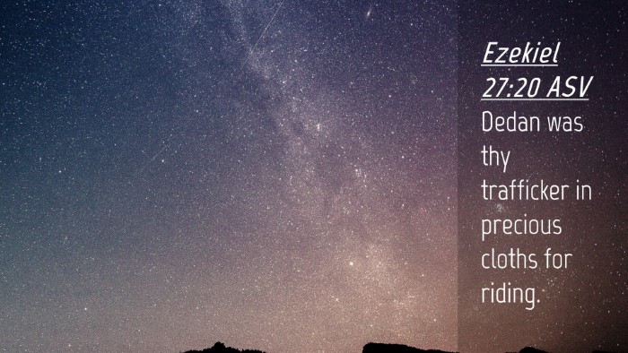 Picture 04 - Ezekiel 27:20 ASV Desktop Wallpaper - Dedan was thy trafficker in precious cloths for - Desktop Bible Verse Wallpaper