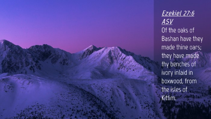 Picture 04 - Ezekiel 27:6 ASV Desktop Wallpaper - Of the oaks of Bashan have they made thine oars; - Desktop Bible Verse Wallpaper
