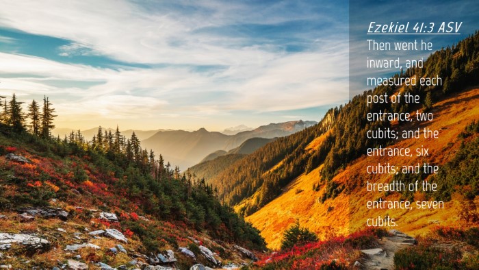 Picture 04 - Ezekiel 41:3 ASV Desktop Wallpaper - Then went he inward, and measured each post of - Desktop Bible Verse Wallpaper